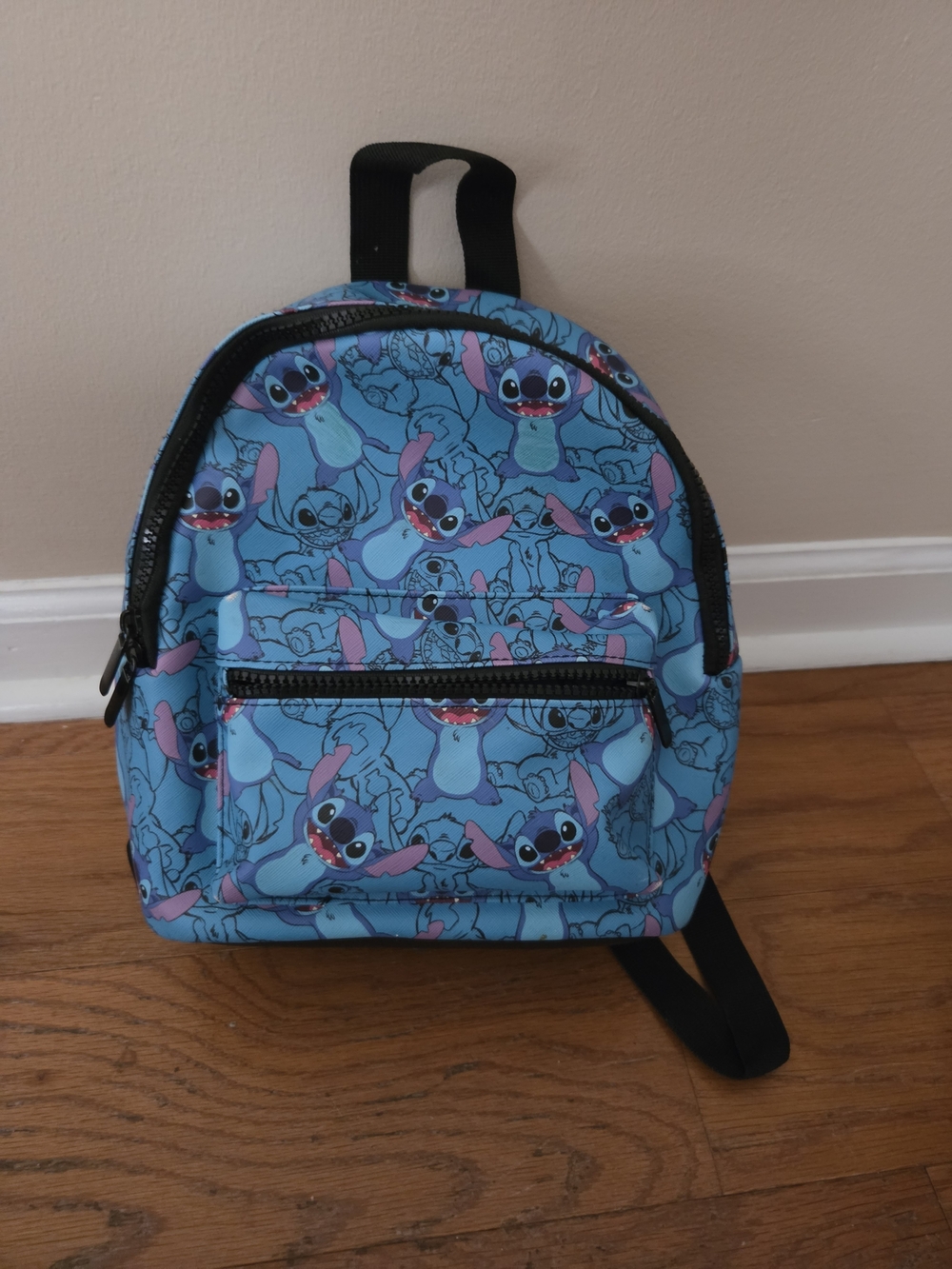 Kids Blue Stitch Print Mini Backpack & Stationary. Excellent Condition